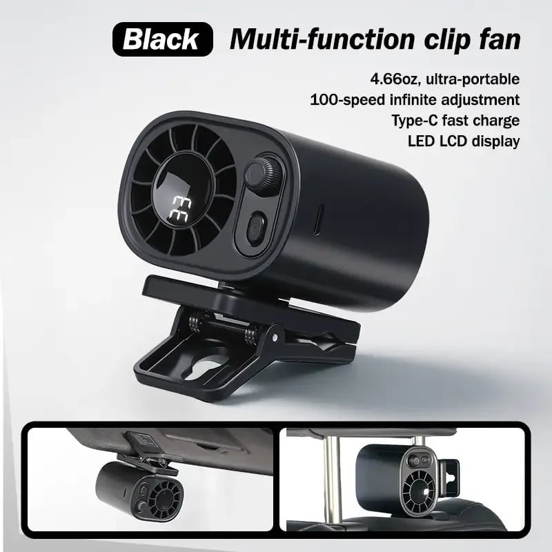 🏆 50K+ SOLD! – Almost Gone💨 AirFlex Car Fan 360°🔄| LED Display📈| USB⚡