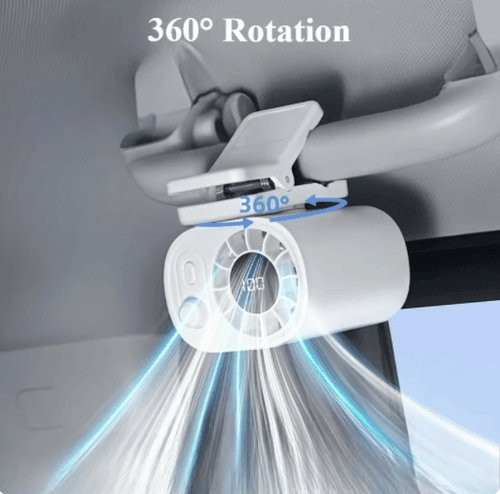 🏆 50K+ SOLD! – Almost Gone💨 AirFlex Car Fan 360°🔄| LED Display📈| USB⚡