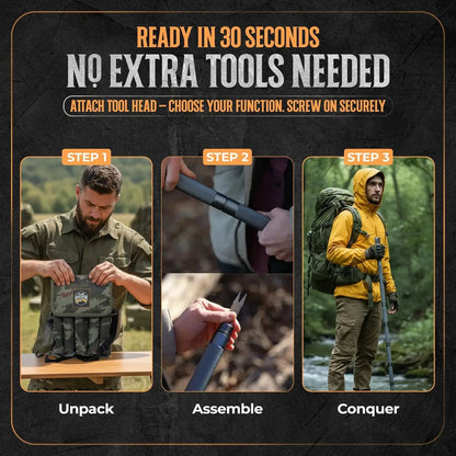 Tactical Hiking Stick w/ Integrated Survival Kit