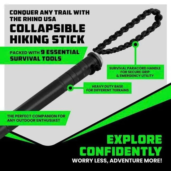 Tactical Hiking Stick w/ Integrated Survival Kit