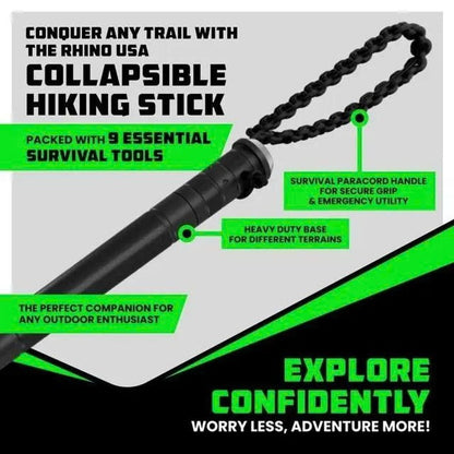 Tactical Hiking Stick w/ Integrated Survival Kit