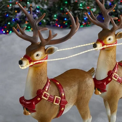 Free Shipping - Santa’s Sleigh with Reindeer Holiday Decoration Christmas 2025