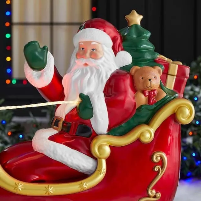 Free Shipping - Santa’s Sleigh with Reindeer Holiday Decoration Christmas 2025