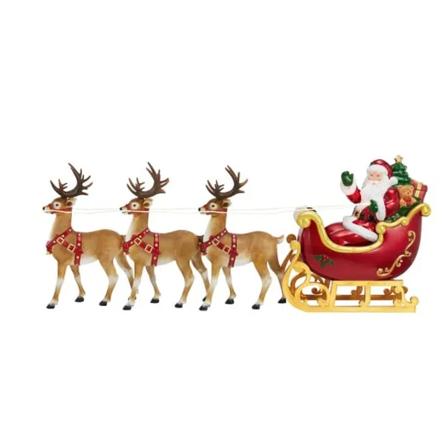 Free Shipping - Santa’s Sleigh with Reindeer Holiday Decoration Christmas 2025