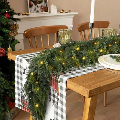 💥6 FT Artificial Cedar Garlands – Real Touch Winter Greenery