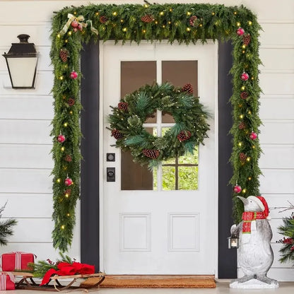 💥6 FT Artificial Cedar Garlands – Real Touch Winter Greenery