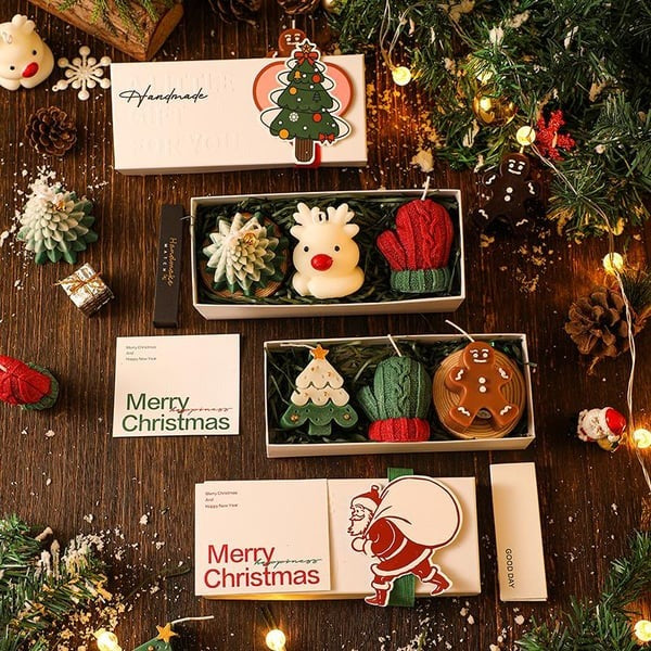 🕯️Cute Festive Scented Candles | Handmade Christmas Gift Set - Aromatherapy & Perfect Holiday Decor(Add 6, Get 1 Free)