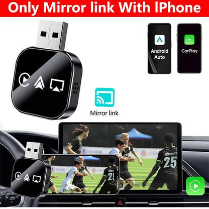 2025 Upgrade 3 in 1 Screen Mirror iOS Phone, wired to wireless Carplay adapter