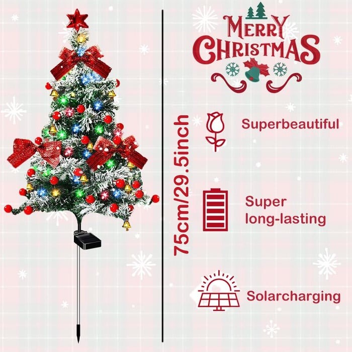 🎁Last Day Promotion 49% OFF - Upgrade Solar Christmas Trees Lights Outdoor Decoration Waterproof